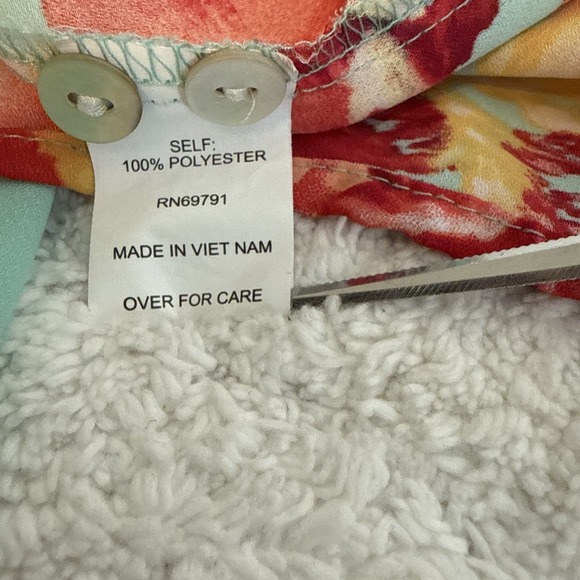 Fig & Flower V-Neck Floral 3/4 Sleeve Top Size L Festival Boho Feminine Fairy - Picture 8 of 14